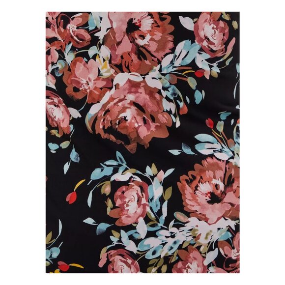 GUC Torrid Open Front Longline Cardigan Sweater/Duster Black Floral Size 2x - Picture 6 of 6